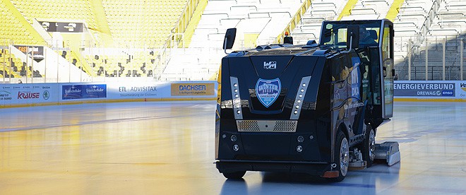 Eiskalt unterwegs: Die Eismaschine beim 1. DEL2 Event Game