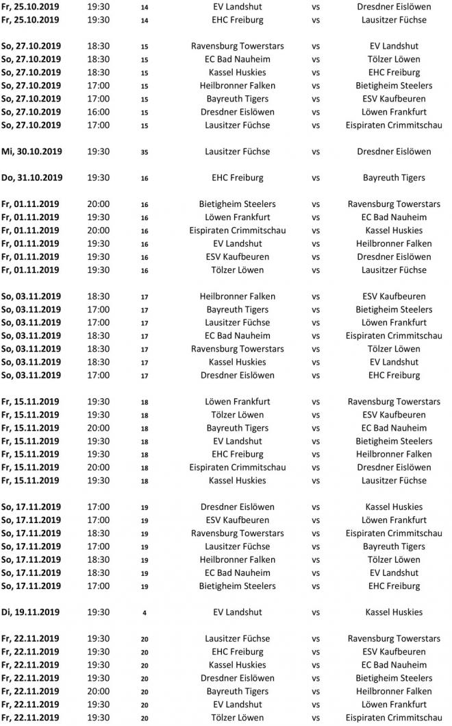 DER SPIELPLAN STEHT DIE DEL2 GEHT IN DIE SIEBTE SAISON