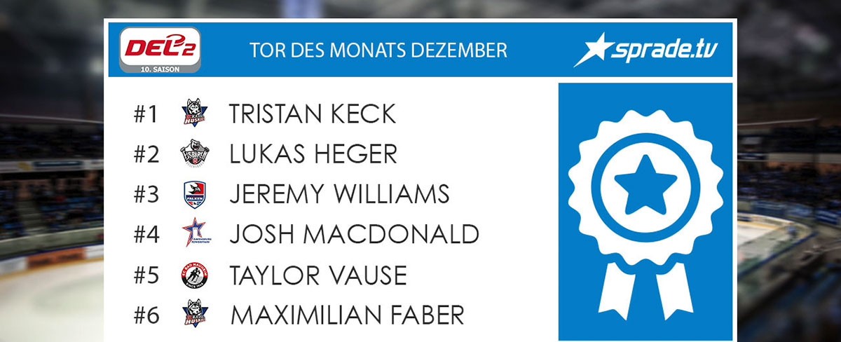 DEL2 sucht das Tor des Monats Dezember powered by SpradeTV