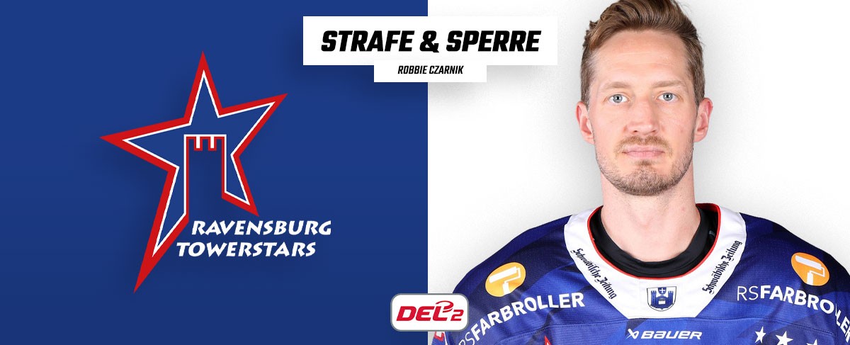 Robbie Czarnik von den Ravensburg Towerstars für ein Spiel gesperrt