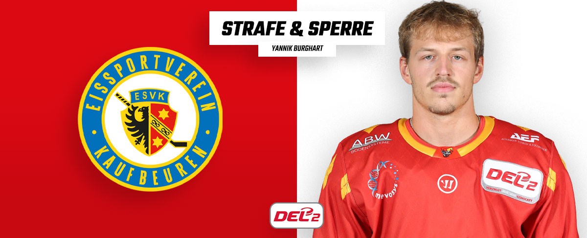 Ein Spiel Sperre für Yannik Burghart von dem ESV Kaufbeuren