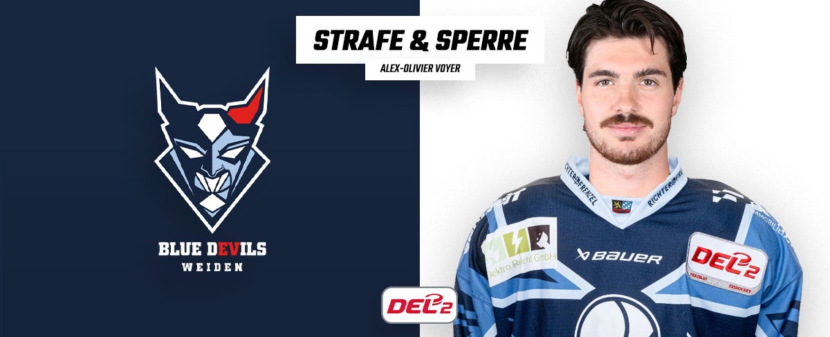 Alex-Olivier Voyer von den Blue Devils Weiden für ein Spiel gesperrt