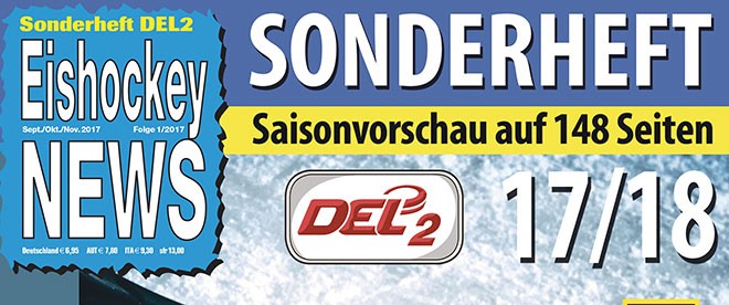 DEL2-Sonderheft 2017/18 von Eishockey NEWS ab dem 08.09. im Handel