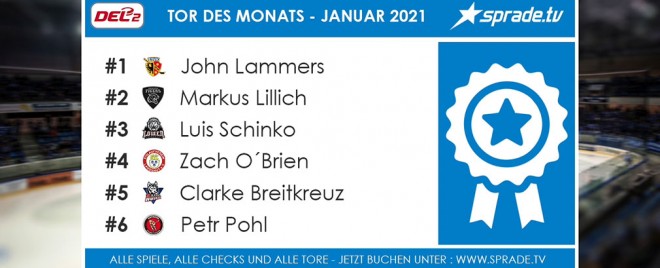 DEL2 sucht das Tor des Monats Januar powered by SpradeTV