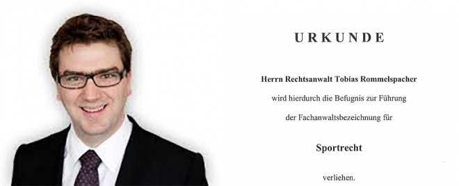 Herzlichen Glückwunsch an Rechtsanwalt Tobias Rommelspacher