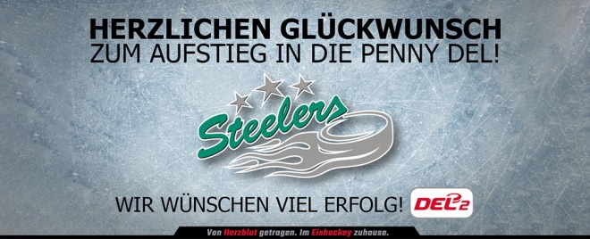 Herzlichen Glückwunsch an die Bietigheim Steelers zum Aufstieg in die PENNY DEL