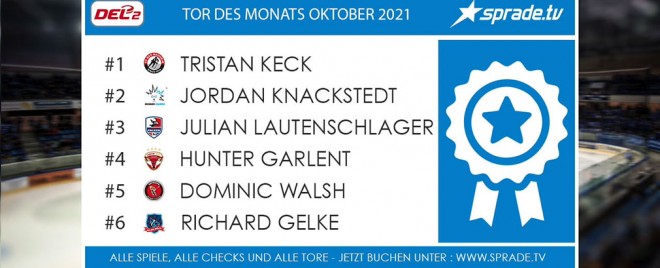 DEL2 sucht das Tor des Monats Oktober powered by SpradeTV