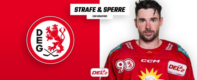 Ein Spiel Sperre für Düsseldorfs Erik Bradford