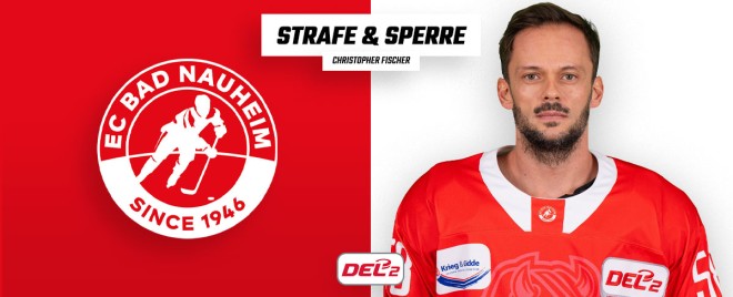 Zwei Spiele Sperre für Christopher Fischer vom EC Bad Nauheim
