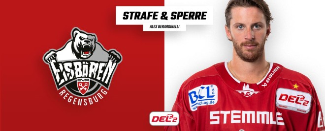 Ein Spiel Sperre für Alex Berardinelli von den Eisbären Regensburg