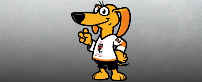 Teckl ist das offizielle Maskottchen der IIHF Eishockey-Weltmeisterschaft Deutschland 2027