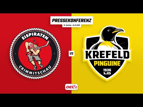 Pressekonferenz 32. Spieltag | Eispiraten Crimmitschau gegen Krefeld Pinguine