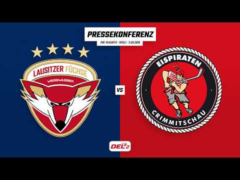 Pressekonferenz Pre-Playoff-Spiel 1 | DEL2 | Lausitzer Füchse - Eispiraten Crimmitschau