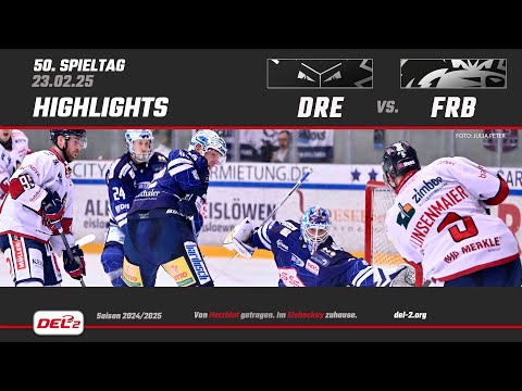 DEL2 Game Highlights Spieltag 50: Dresdner Eislöwen vs. EHC Freiburg